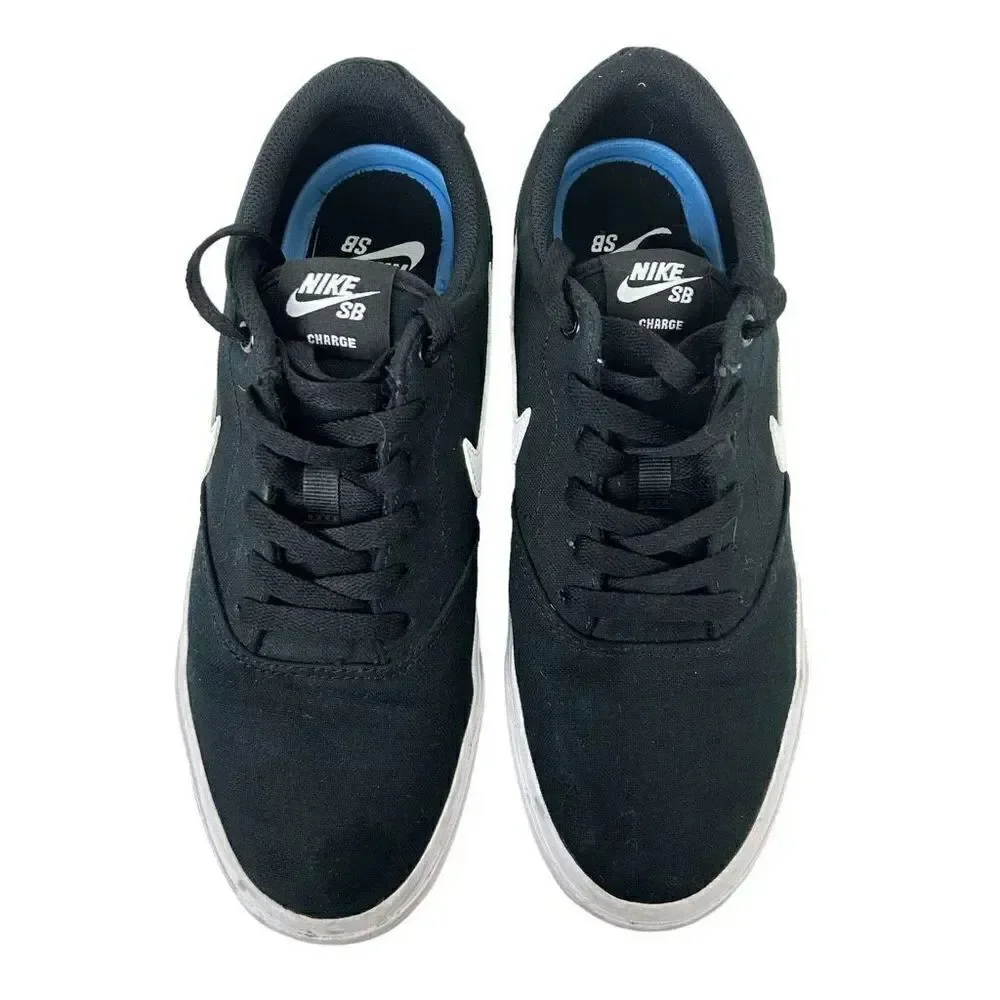 Nike SB Charge canvas skateboarding shoe sneaker CD6279-002 Size 7.5 black white